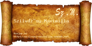 Szilvásy Maximilla névjegykártya